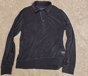 rag & bone Black Long Sleeve Polo